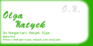 olga matyek business card